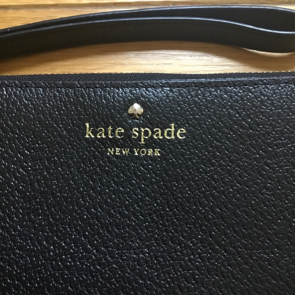 Kate Spade Black Leather Grand Street Layton Wallet Wristlet - Picture 4 of 14